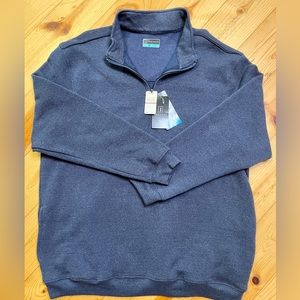 NWT LICENSED PGA TOUR XXL HEATHERED 1/4 ZIP PULLOVER SWEATER POCKETS & FLEECE